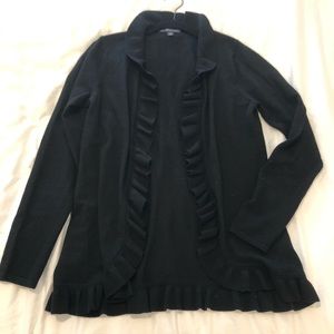 Brooks Brothers merino wool ruffle open sweater M